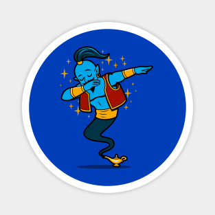 Funny Cute Dabbing Blue Magic Genie Cartoon Magnet